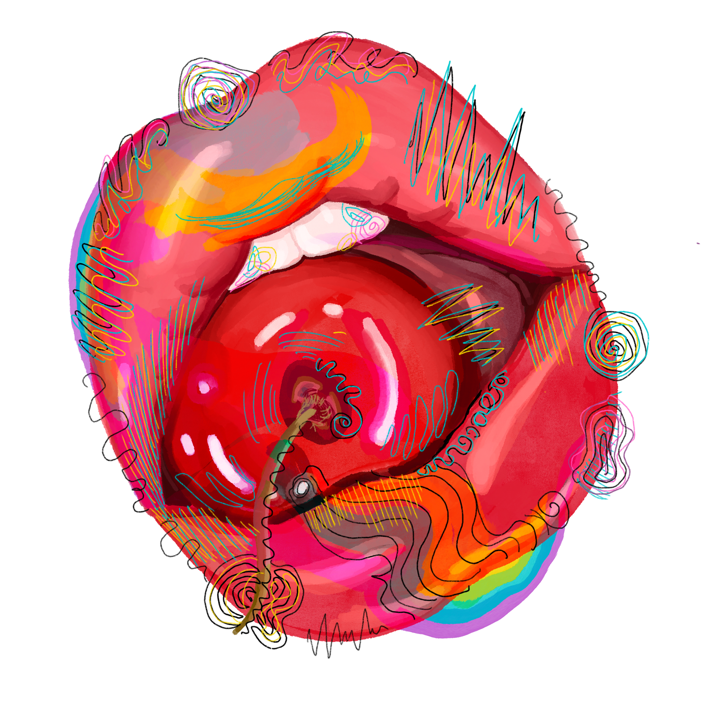 Cherry lips infused T shirt