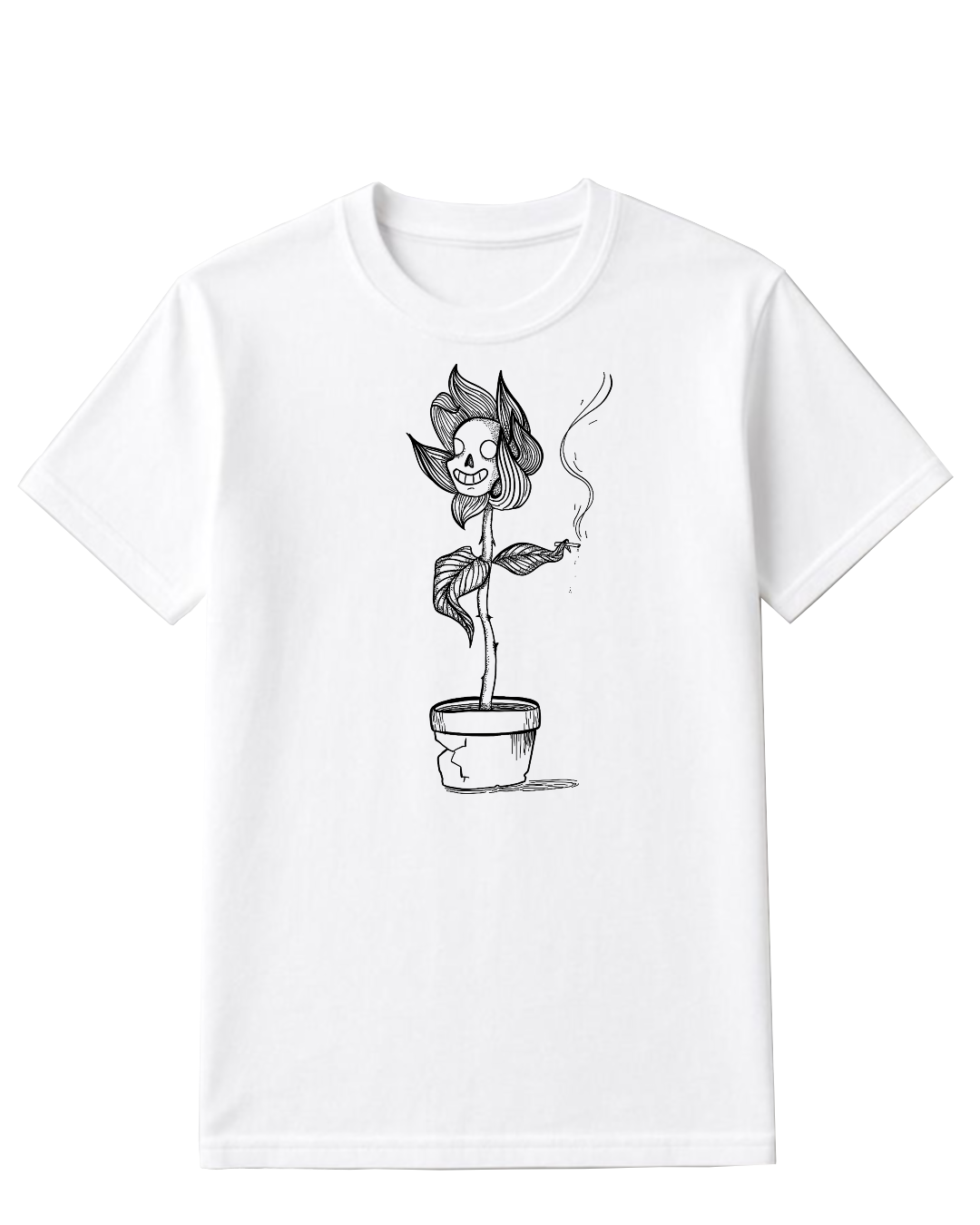 Smocking flower infused T shirt