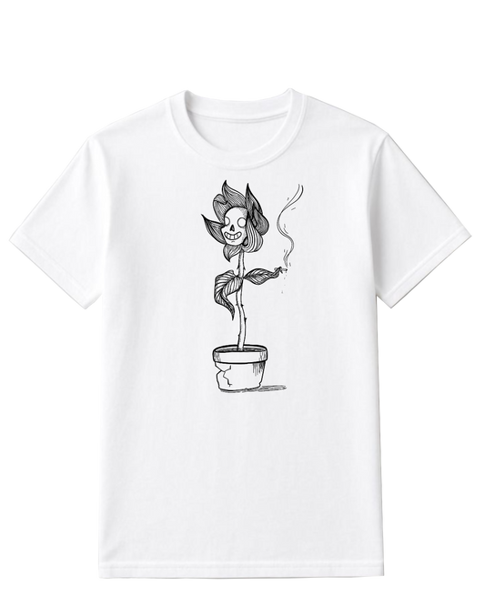 Smocking flower infused T shirt